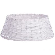 Runder weißer Holzsockelkorb