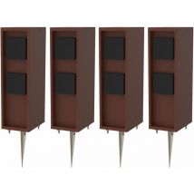 Novatool - 4x Gartensteckdose 4x Steckdosenverteiler 4-fach Braun mit Erdspieß Steckdosenleiste, Montageplatte, Dübel und Schrauben, Erdspieß