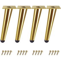 4x Patas de Mesa Oblicuas 20cm Patas para Muebles de Cono con Tornillos Oro