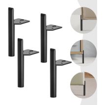 Gojoy - 4X pied de meuble noir 18cm pied pied D'armoire pieds en métal pieds de meuble pied de pied en acier