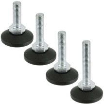 4x Piedino piedi regolabile piede livellatore filettato M8 tondo tubi mobili, M8x60mm