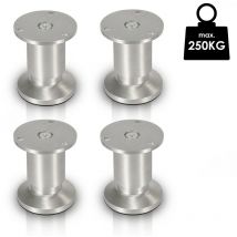 4X Möbelfüße Füße Sockelfüße Schrankfüße Kommodenfuß Bett Sockelfuß Verstellbar-Aluminium-180mm