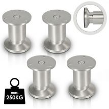 Tolletour - 4X Möbelfüße Füße Sockelfüße Schrankfüße Kommodenfuß Bett Sockelfuß Verstellbar-Aluminium-150mm