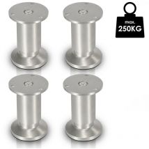 4X Möbelfüße Füße Sockelfüße Schrankfüße Kommodenfuß Bett Sockelfuß Verstellbar-Aluminium-80mm
