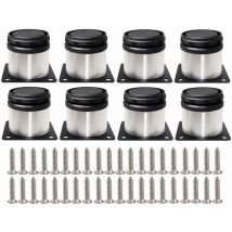 4x Pieds de Table Meuble Ronds Pieds de Canapé Ajustable en Acier Inoxydable avec Vis - 5cm