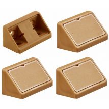 4x équerre d'assemblage double marron clair raccord universel plastique taquet équerres ferrure