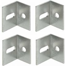 Cyclingcolors - 4x équerre de fixation étagère acier à visser 21x25x17 avec trou oblong et perçage métallique support meuble lit table étagère armoire
