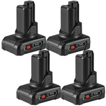 4X Replace Bosch Battery 12V Max 10.8V 4.0Ah gsc gsa gro gos gop gli gks gdr gas 10.8 v-li Series gsr gsc gsa gos gop gli gdr 12V-Li Series 1 600 Z00