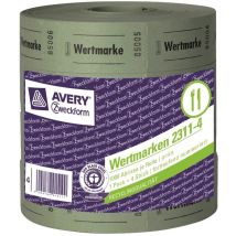 4x Rolle Wert-Marke 57x30mm Grün 4000 Abrisse