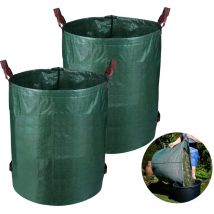 Swanew - 2X sac de jardin xxl polypropylène 272L 3 poignées sac à feuilles poubelle jardin sac