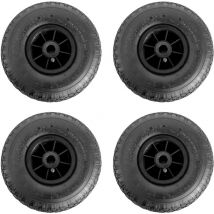 Baumarktplus - 4x Sackkarrenrad Luftrad 260x85 3.00-4 Achlänge 75 Mm 4pr Lagen Mit Nadellager Schwarz