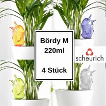Bewässerungssystem Wasserspender Bördy – 4x – 220 ml – UV-beständig – Höhe 20 cm – Lila/Grün/Transparent/Orange