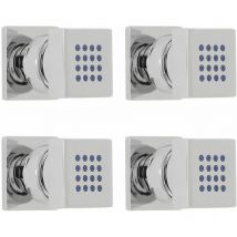 4x Seitenbrause Quadratisch Chrom&44 zur Aufputzmontage