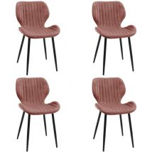 4x Silla tapizada de terciopelo SJ17 Rosa