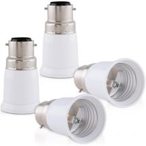 Beijiyi - 4x socket adapter - B22 to E27 socket converter - bayonet base lamp socket adapter for halogen led bulbs