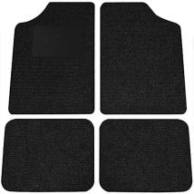 4x Tappeti Auto Tappetini Anteriori Posteriori in Gomma Moquette Universali Nero