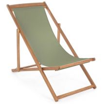 Bizzotto - Sdraio Relax Noemi Verde Muschio in Legno di Acacia, Acciaio e Poliestere 60x106x88h