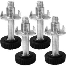 4X vis Pied de Meuble M4x15 + 4X écrous à Griffe M4 réglable Embout Table Chaise étagère