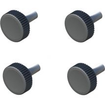 4x vis pied M10 x 50 bouton moleté tête plastique molette meuble table chaise
