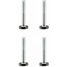 4x Vérin vis de pied réglable Meuble Table Chaise Etagère Ajustable Poussoir Butée, M10 x 80