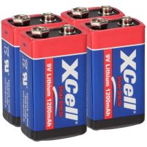 4x Xcell Lithium 9v Block Hochleistungs- Batterien Für Rauchmelder / Feuermelder - 10 Jahre Batterie Lebensdauer