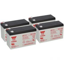 4x Yuasa Blei-Akku NP7-12 Pb 12V 7Ah VdS, Faston 4,8mm