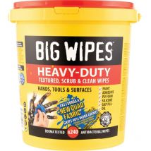 Big Wipes - Heavy Duty Wipes Antibacterial Large Bucket of 240 Wipes