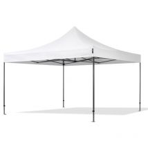 Toolport - 4x4 m gazebo pieghevole, premium acciaio, bianco