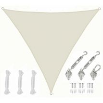 4x4x4 Voile d'Ombrage Triangulaire Étanche - Toile de Jardin avec Fixation Inox