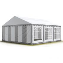 Intent24 - Tendone per feste 4x6 m - ignifugo pvc grigio-bianco 100% impermeabile Gazebo da giardino Tendone da esterno Tenda party