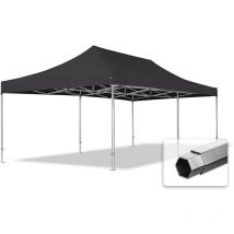 4x8 m Tente pliante - Alu, anti-feu, noir - Toolport