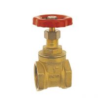 Ferro - 5/4' Inch bsp Strong Brass Sluice Gate Valve Water Stop with Red Head Handle