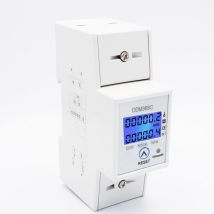 5-80A)Compteur Electrique Consommation,Wattmetre Rétroéclairage lcd Numérique Compteur D'énergie Monophasé Wattmètre Montage Sur Rail Moniteurs De