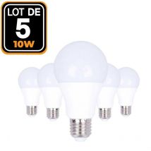 Europalamp - 5 Ampoules led E27 A60 10W 220V 3000K Blanc Chaud Haute