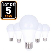 5 Ampoules led E27 15W 6000K Blanc Froid Haute Luminosité