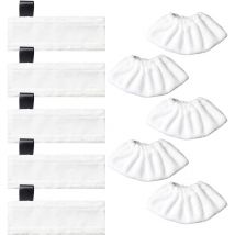5 Bonnettes pour Buse de Sol en Microfibre + 5 Chiffons pour Buse à Main Accessoire lavables Compatibles avec Kärcher EasyFix SC2, SC3, SC4, SC5