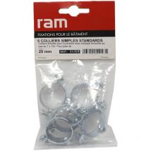 Sachet de 5 colliers simple métallique pour tube Ø28 RAM