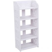 Kkmoon - 5 couches blanc creux chaussures stand stand rangement rack de rangement