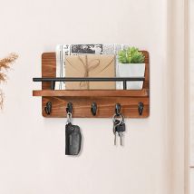 Blue Dream - ccykxa 5 Crochets, Porte Clé Mural Porte Courrier, porte clef mural, Porte Courrier Mural en Bois Clef Mural Range Accroche Clef