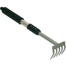 Brixo - 5 dents Râteau avec une poignée en aluminium 36 cm Platinum