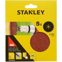 Hojas de lija grano 40 x5 125mm Stanley STA32640-XJ