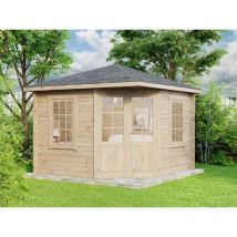 Alpholz - 5-Eck Gartenhaus Monica aus Massiv-holz, Gerätehaus Garten Holzhaus inkl. Montagematerial, Geräteschuppen Größe: 300 x 300 cm, Spitzdach,