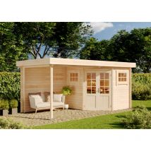 Alpholz - 5-Eck Gartenhaus Mosel-28 aus Massiv-holz, Gerätehaus mit 28 mm Wandstärke, Garten Holzhaus inklusive Montagematerial, Geräteschuppen