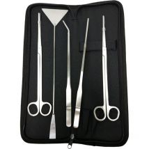 5 en 1 Ciseaux Aquarium, Tank Tweezers Ciseaux Ensemble d'outils de spatule,en Acier Inoxydable,Aquascaping Outil pour Aquarium-Fei Yu