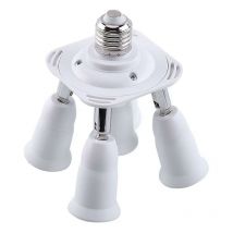 5 en 1 E27 Adaptateur pour Séparateur de Prises Socket Adaptateur Répartiteur Adaptateur de Douille Support de Convertisseur Pour E27 Ampoules led