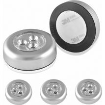 DK - 5 faretti lampada led senza fili, lampada autoadesiva a batteria, luce fredda sotto l'illuminazione dell'armadio,