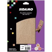 Feuilles de verre grain 100 – 5 pièces – Fixation de l'abrasif, Quantité par pack, Type de ponceuse – Sanitaire Service