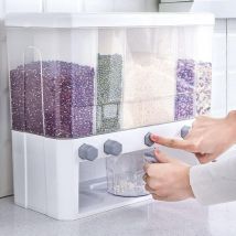 5 Gitter Küche Trockenfutterspender Müslispender Getreidespender Behälter 10L Aufbewahrungsbox