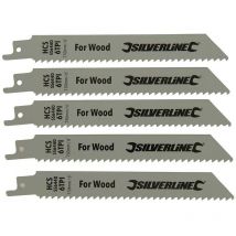 Silverline - Cuchilla para sierra sable, madera, 5 pzas hcs, 6 dpp, 150 mm