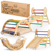 5-in-1 Montessori Klettergerüst Set: Indoor Kletterdreieck, Kletterbogen Mit Kissen, Und Rutsche Für Kinder, Indoor Spielplatz 1-3 Jahre